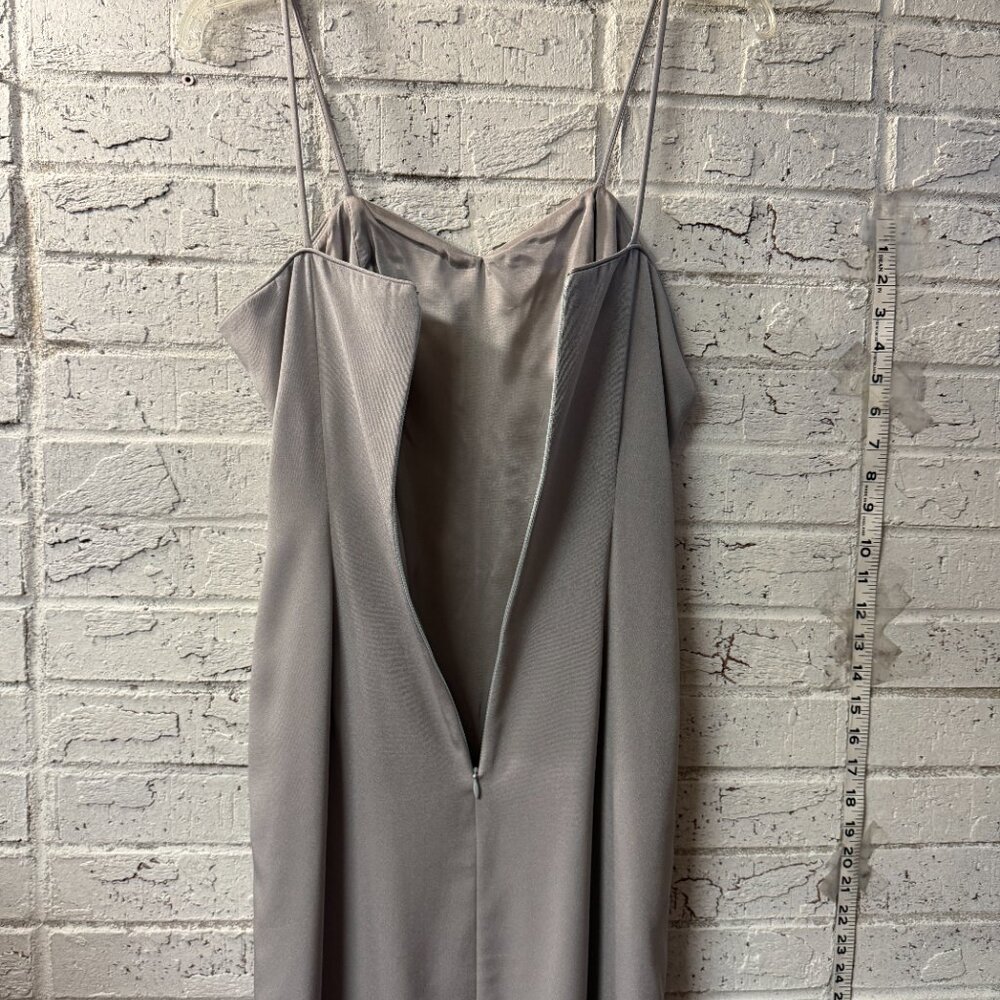 Karen Lawrence by Matthew Formal Dress w/ slit & Jacket Set | Silver Brocade - Picture 10 of 15